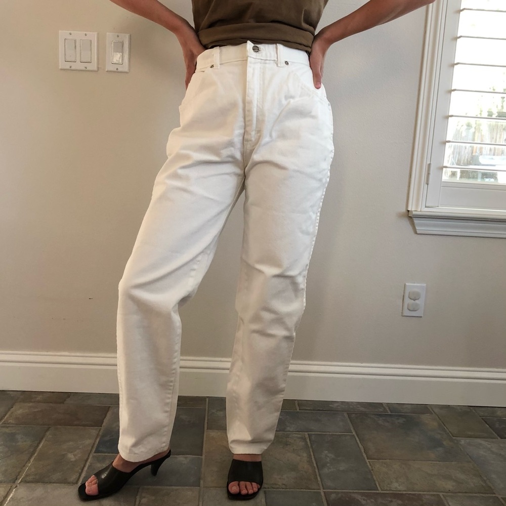 VINTAGE High waist minimalist white jeans